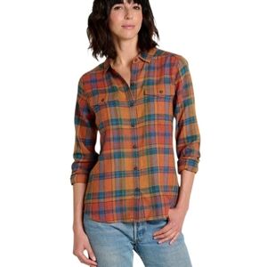 Toad&Co Women's ReForm Multicolor Plaid Button-Up Shirt Size L